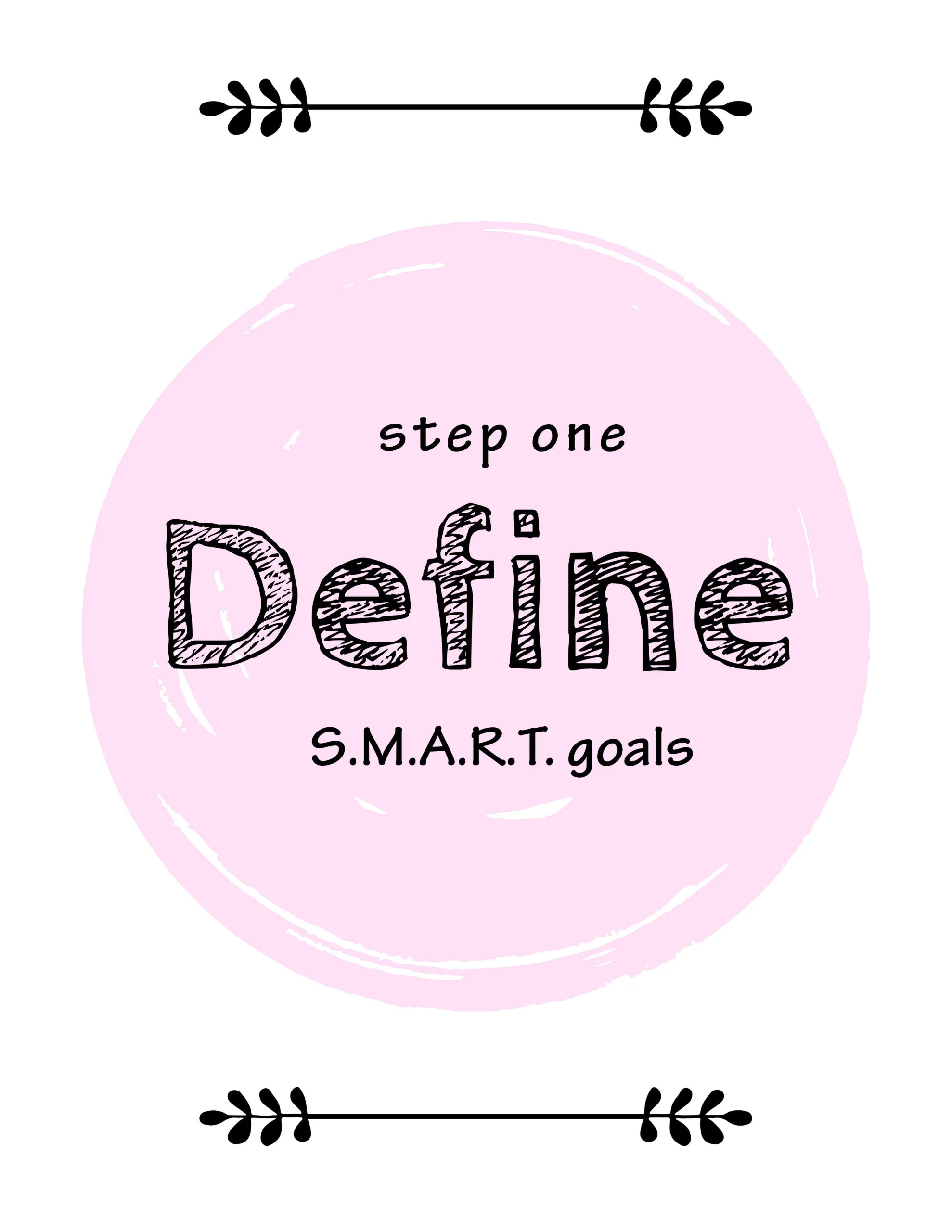 DEFINE STEP ONE SMART GOALS