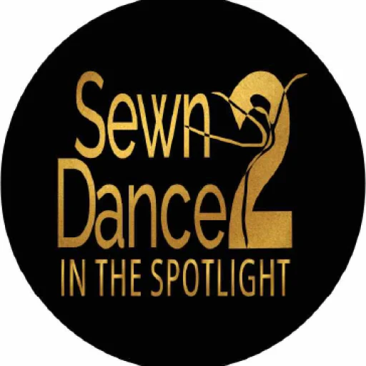 founder quote Sewn 2 Dance Logo in Black and Gold and in the spotlight