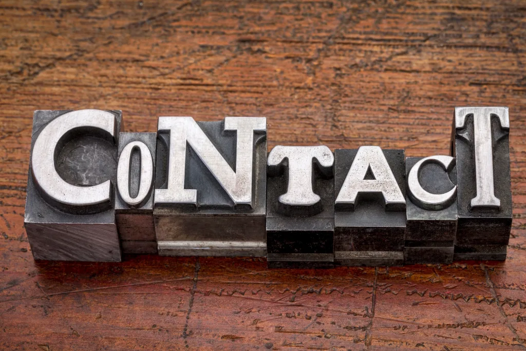 Contact in letters