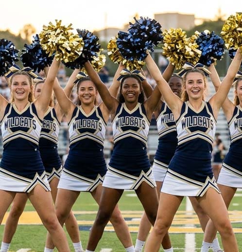 pom team on field performing